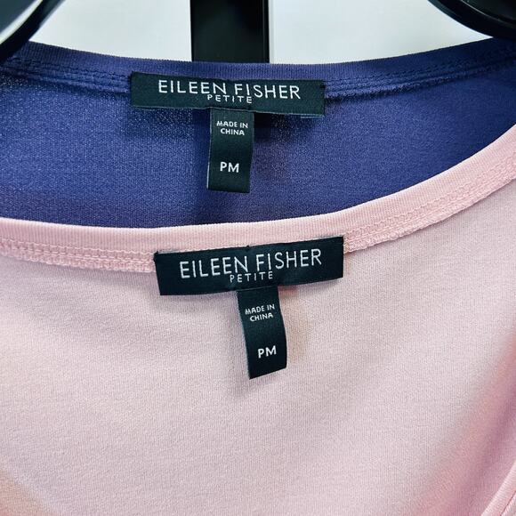 Eileen Fisher Petite Medium Tank Top Bundle Pink Purple Set of 2 - Picture 5 of 11